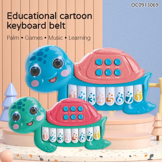 Wholesale Interactive Cartoon Electronic Musical Instruments Cartoon Light-up Keyboard Toy with Music