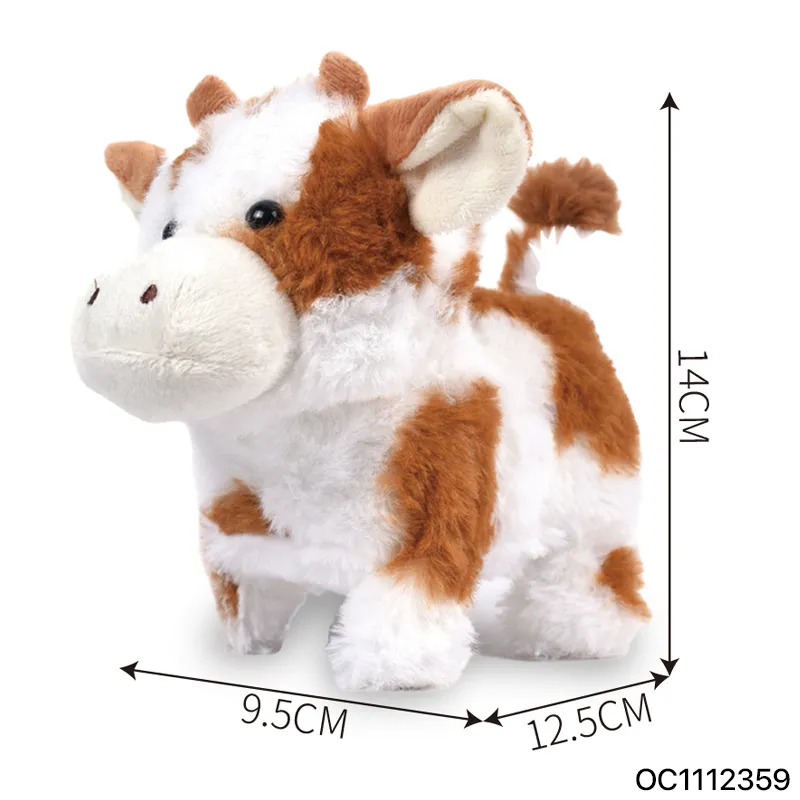 Wholesale Electronic Walking Plastic Animal Baby Stuffed Singing and Dancing Cow Custom Doll Toy