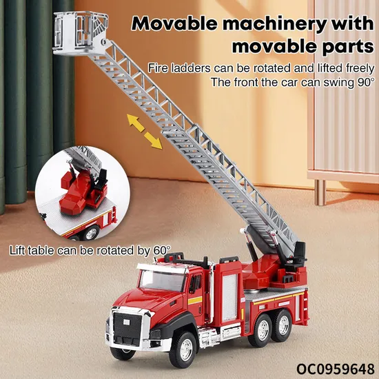 Wholesale Fire 1: 50 Diecast Truck Model Metal Cars with Light Music