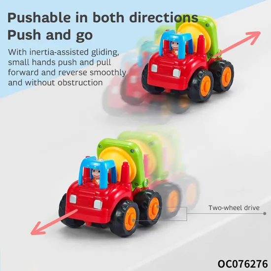Wholesale Children Friction Car Construction Vehicle Truck Montessory Plastic Model Cars Toy