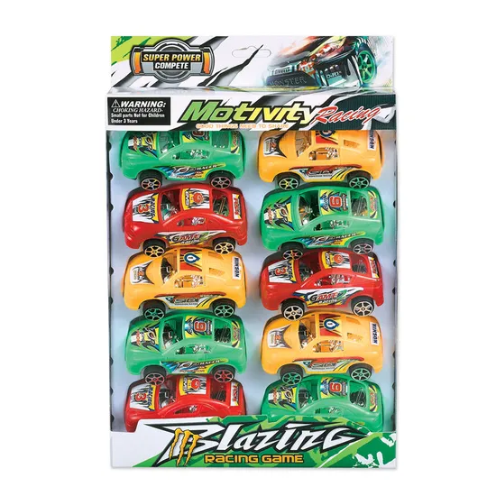 Wholesale 10 Pieces Children Construction Cheap Plastic Small Pull Back Car Toy Set