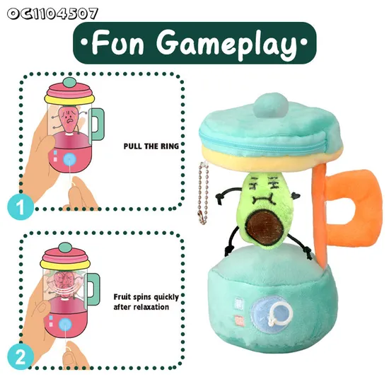 Wholesale Stuffed Baby Pull Line Spinning Portable DIY Pretend Play Electric Plush Educational Mini Juicer Machine Toy