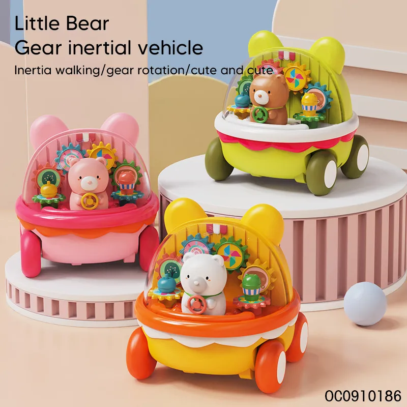 Wholesale Friction Funny Cartoon Construction Mini Car Small Plastic Toy Set for Child
