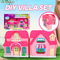 Wholesale Portable Preschool DIY Miniature Children Small Plastic Toys Fold up Mini Doll House
