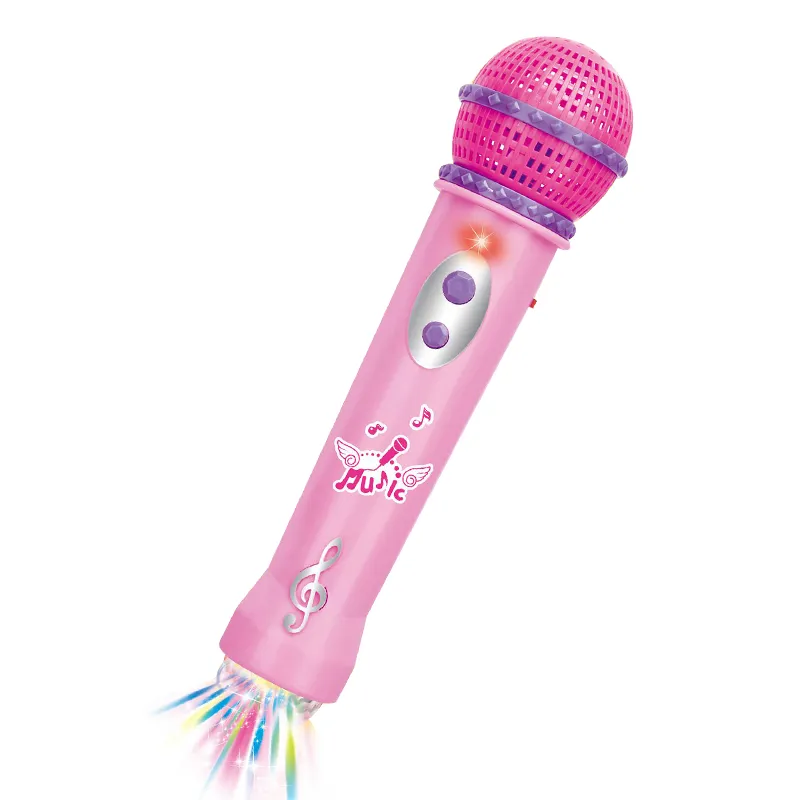 Wholesale Instrument Children's Karaoke Handheld Music Wireless Microphone with Light