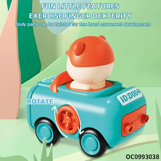 Wholesale Cheap 12PCS Plastic Mini Cute Friction Funny Cartoon Car Animals Toy for Kids