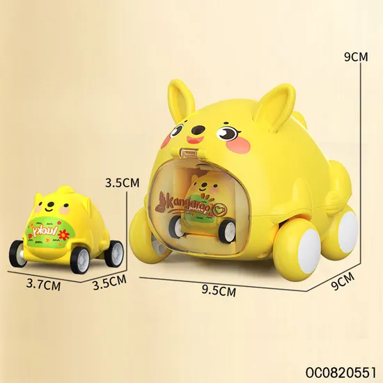 Wholesale Small Plastic Cartoon Car Pullback Friction Animal Toys for Kids