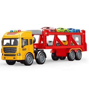 Wholesale Construction Friction Car Transporter Car Truck Toy Car Set for Kids with Light Sound