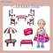 Wholesale Plastic Toy Plane Fancy Fashion DIY Miniature Doll House Furniture Set Girl Toys