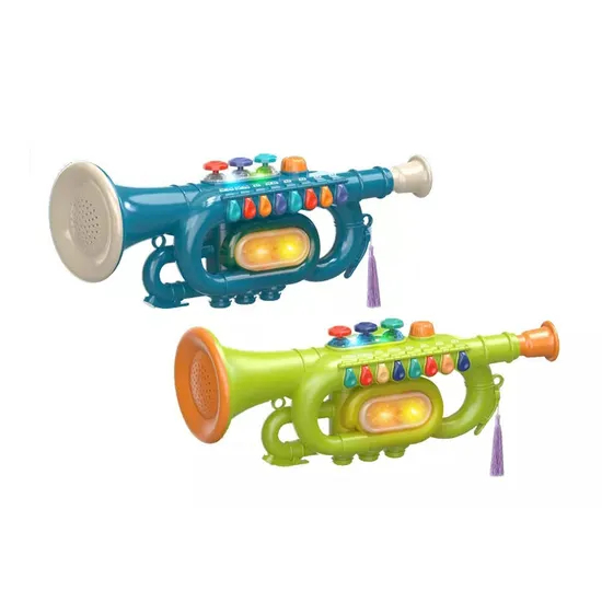 Wholesale Intellectual Plastic Musical Educational Toys Trumpet Instrument Electronic Horn for Kids
