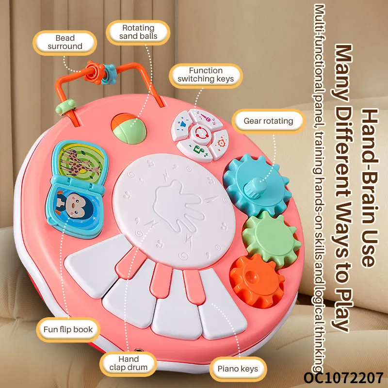 Wholesale Plastic Sensory Interactive Montessori Baby Musical Instrument Electronic Hand Drum Toys