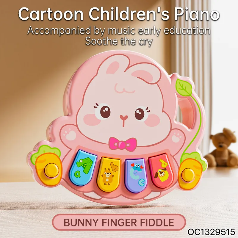 Wholesale Montessori Educational Children's Cartoon Animal Musical Rabbit Pink Digital Keyboard Electronic Piano for Baby