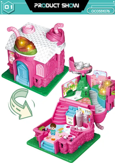 Wholesale Children Birthday Gifts Princess Doll House Kids Toys with Light Music