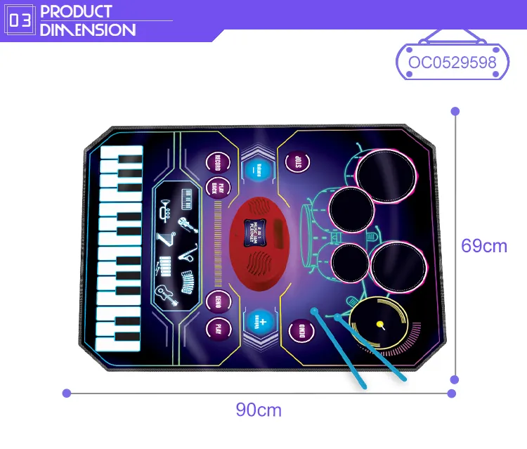 Wholesale Kids Keyboard Electronic Drumming Piano Musical Instruments Montessori Educational Drums Toy