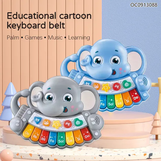 Wholesale Plastic Elephant Piano Mini Electronic Instruments Keyboard Baby Musical Toys Electronic Organ