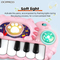 Wholesale Portable Baby Sensory Music Light-up Keyboard Hand Drum Musical Electronic Instruments Piano Toy with Flashing Light