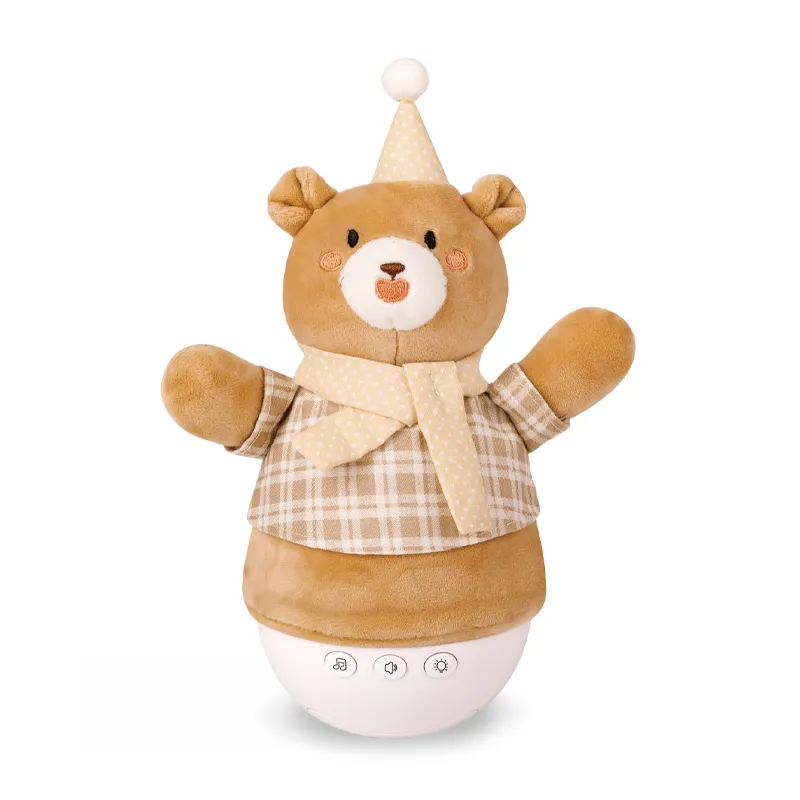 Wholesale Baby Soothing Doll Animal Bear Soft Plush Cute Toy with Light up and Music
