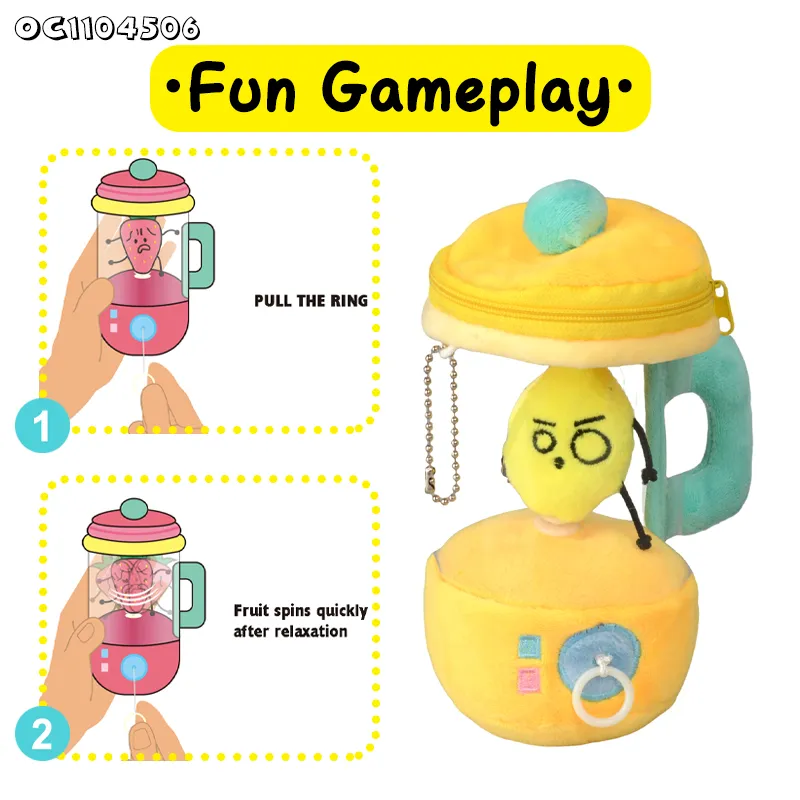 Wholesale Custom Plush Mini Lemon Juicer Machine Pretend Play Kitchen Toy