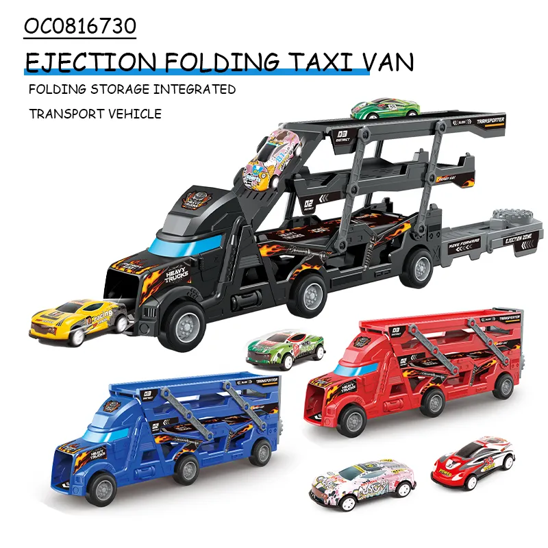 Wholesale Miniature Diecast Metal 6PCS Customized Alloy Cars Track Toy Truck Transport Car for Kids