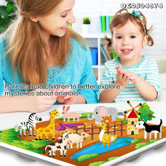 Cheap Small Jigsaw Puzzles 3D Farm Animal Shape Puzzle Toys Bulk Board Game Cognitive Montessori Early Education Toy for Kids Sale