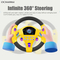 Children Educational Interactive Battery Operated Babies Games Montessori Music Steering Wheel Driving Plastic Toy