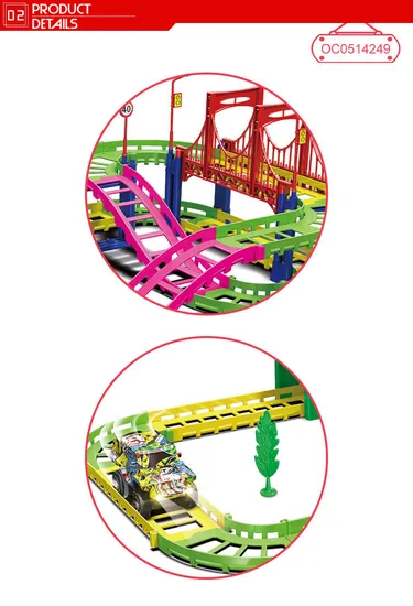 Christmas Racing Rail Car Model Electric Track Light Rails Car Educational Toy