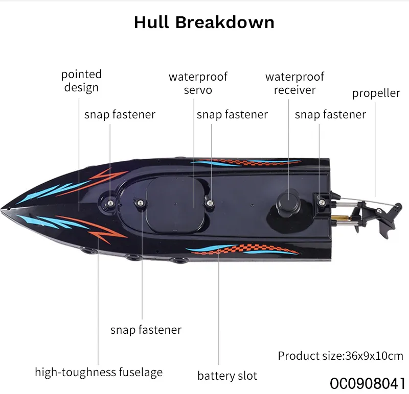 Wholesale 1: 36 40km/H Remote Control High Speed Toy Speed Ship Fast RC Racing Sports Radio Control Boat