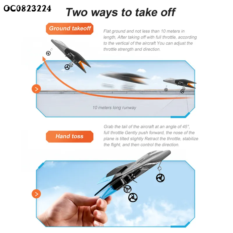 Wholesale Children's Electric Foam RC Remote Control Airplane with Steady Lights