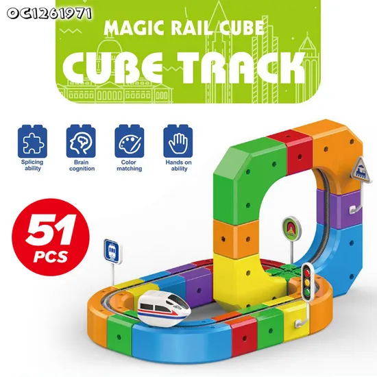 3D Flexible Race Railway Truck Track Assembly Brick Building Block Children Wholesale Plastic Train Toy Car Track Toy