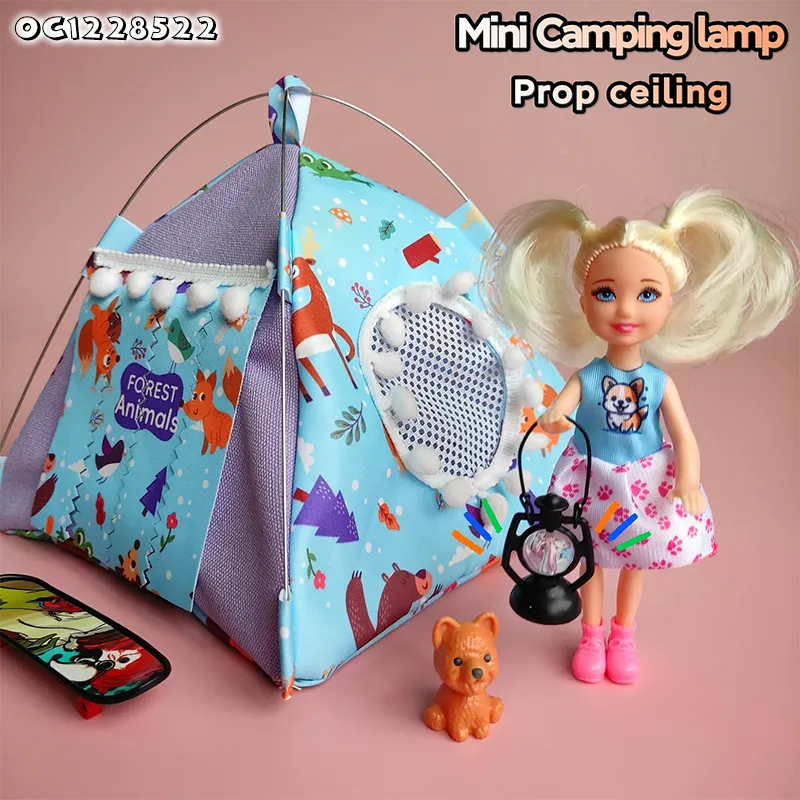 Wholesale Cheap Indoor Child Baby Fashion Doll Set Girls Toys Mini Camp Tent for Kids