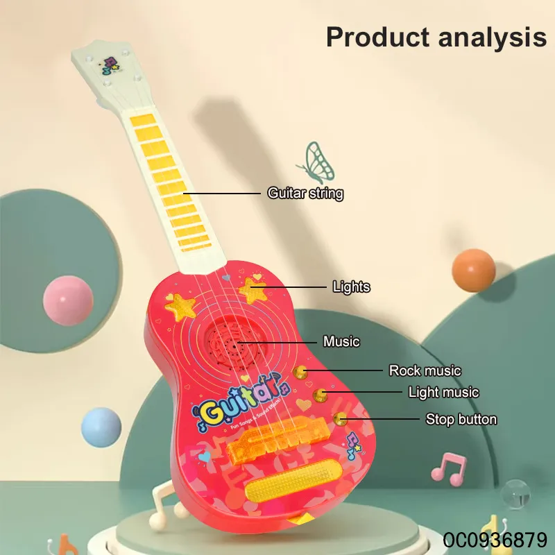 Wholesale Children Music Sensory Musical Instruments Electric Guitar for Kids with Lights Music