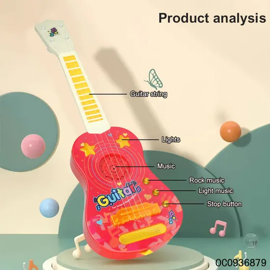 Wholesale Children Music Sensory Musical Instruments Electric Guitar for Kids with Lights Music