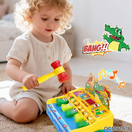 Wholesale Children Montessori Interactive Kid Electric Game Whack a Mole Board Game Hammer Toy with Light