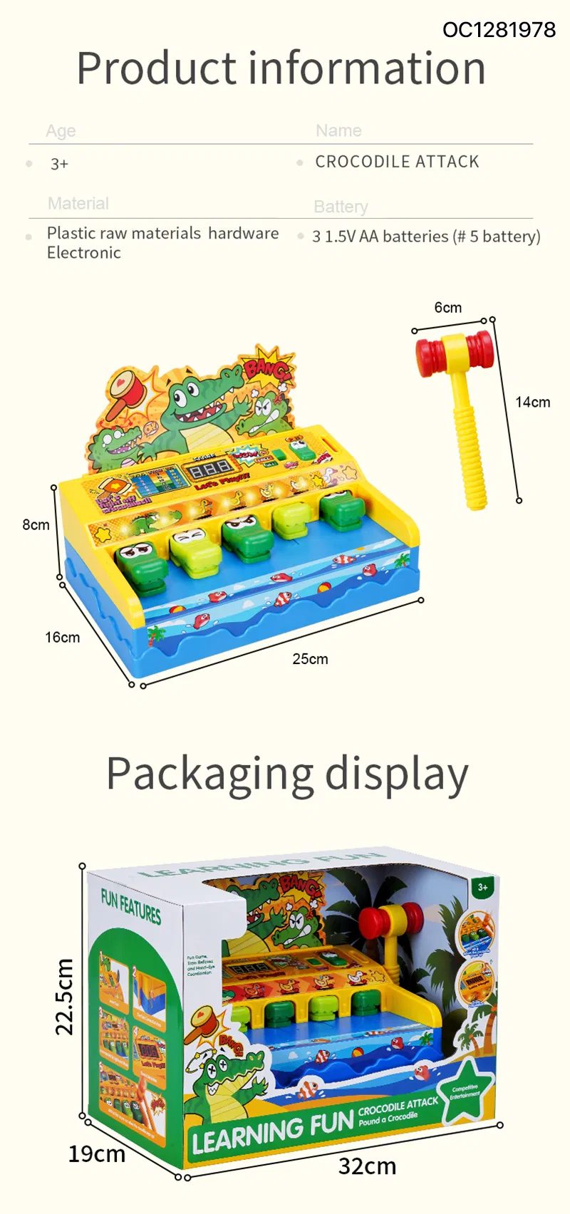 Wholesale Children Montessori Interactive Kid Electric Game Whack a Mole Board Game Hammer Toy with Light