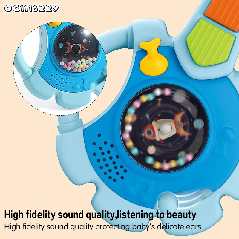 Wholesale Children Montessori Sensory Electric Battery Musical Toys Instrument Baby Guitar