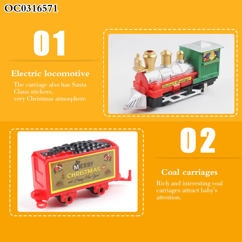 Wholesales Hot Selling Tracking Train Set Electric Toy with Light Music Christmas Gifts New Year Kids Hot Toys for Children