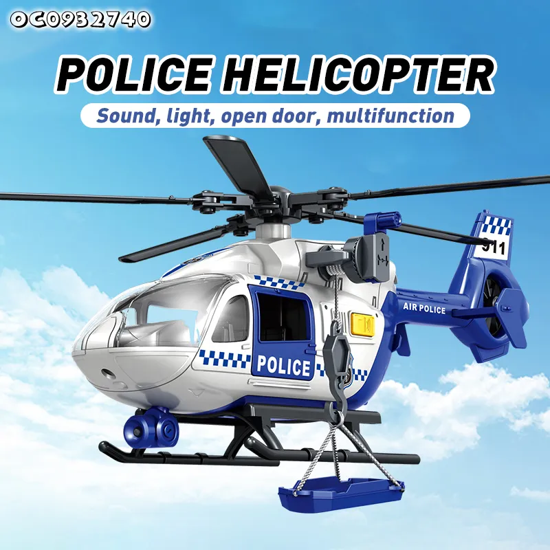 1: 12 Scale Model Electric Kids Rescue Toys Helicopter for Kids Gift with Light and Sound