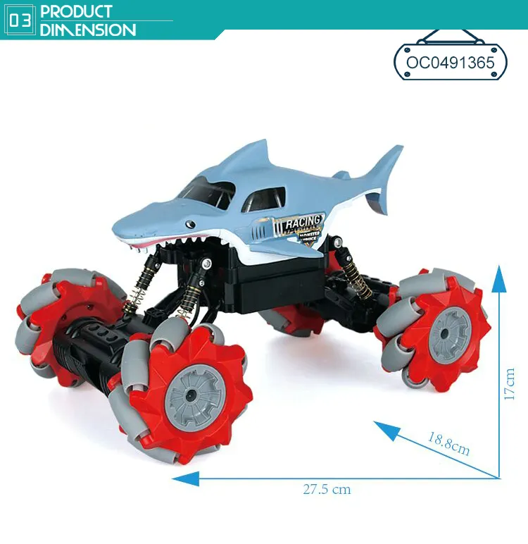 7 Channels Drift Stunt Shark off Road Remote Control RC Car for Kids