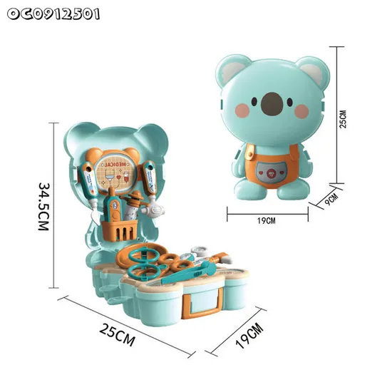 Koala Design Backpack High Quality Pretend Play Nursery Toddlers Role Play Tools Educational Baby Doctor Game Set Toy Customized