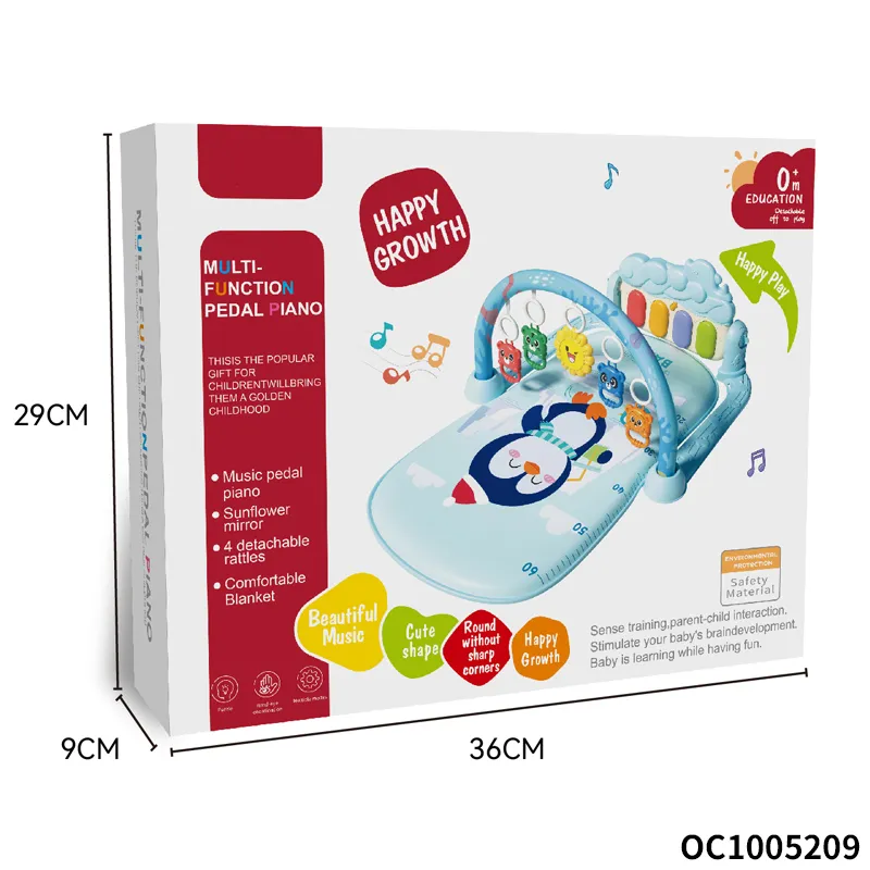 Pedal Piano Gym Baby Activity Exercise Music Safe Soft Play Mat Crawling Foldable Waterproof Anti-Slip Baby Sleeping Mat