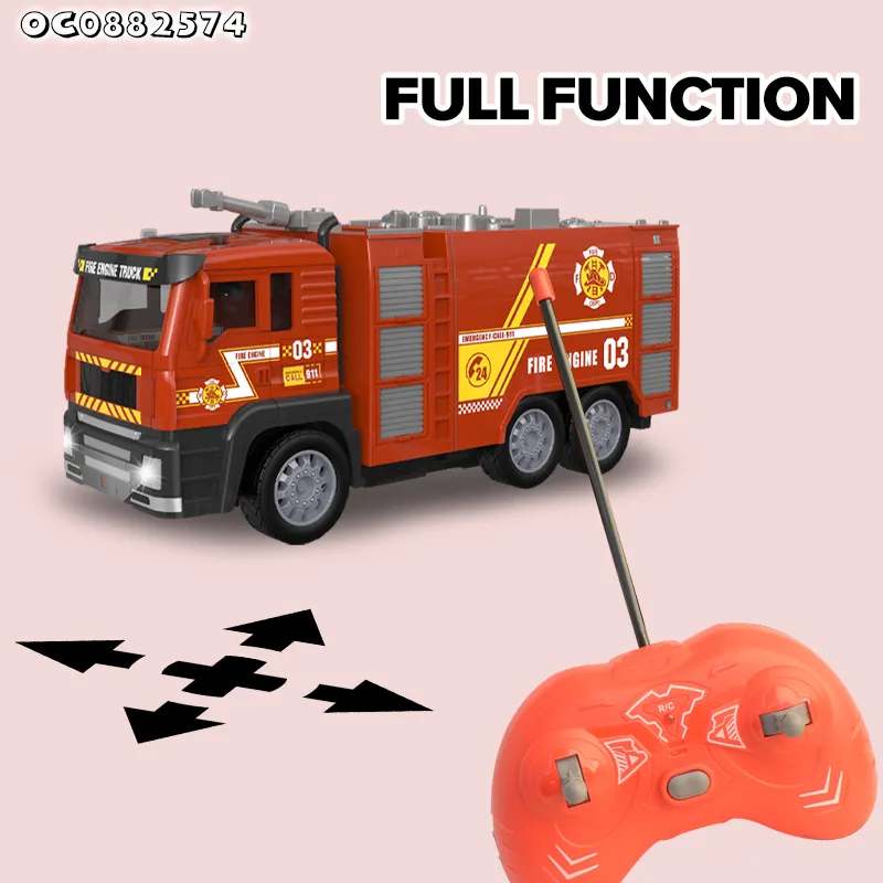 Truck Model 1: 24 Scale RC Lighted up Remote Control Mini Fire Fighting Electric Toy Car