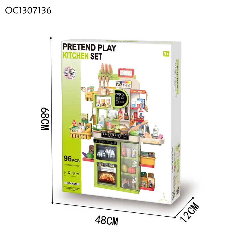 Wholesale Girls Pretend Play Sink Spray Children's Plastic Kitchen Play Set Electric Cooking Foods Toys