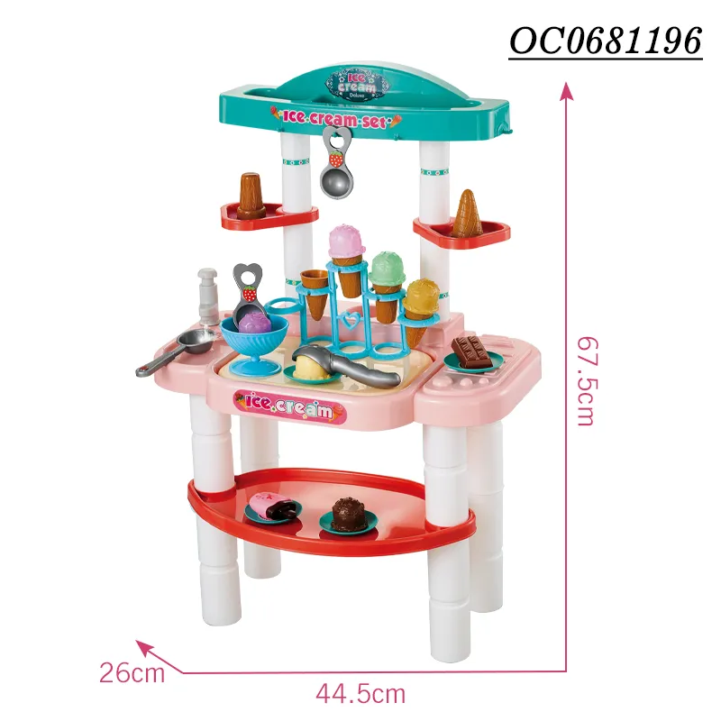 Educational Miniature Children's Plastic Kitchen Plastic Pretend Play Ice Cream Toy for Kids