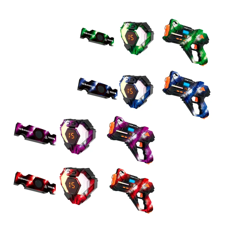 4PCS Funny Electric Interactive Battle Multiplayer Shoot Gun Games Vest Receiver Novelty Plastic Toy Gun