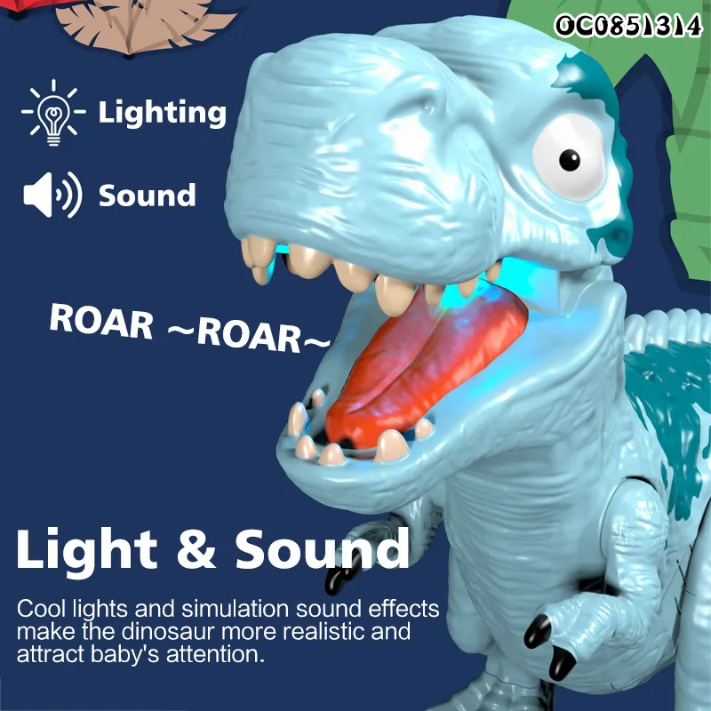 China Wholesale Promotional Bite Bone Battery Operated B O Roaring Plastic Toy Dinosaur Toy with Light Sound and Gift for Sale
