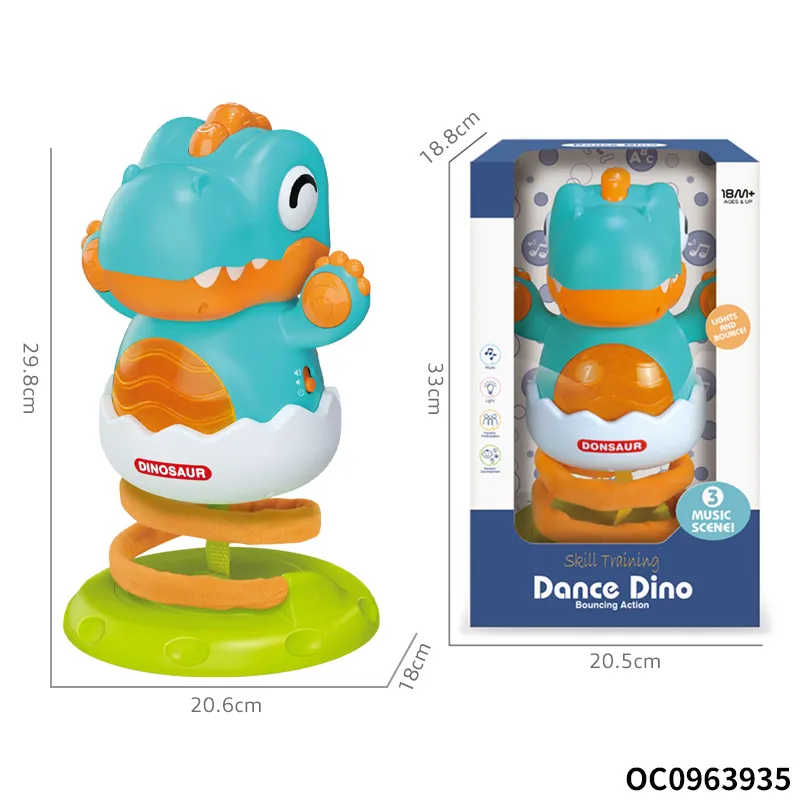 Cute Dinosaur Bouncing Animal Musical Gift Set of Electronic Toys for Baby Sensory Activity