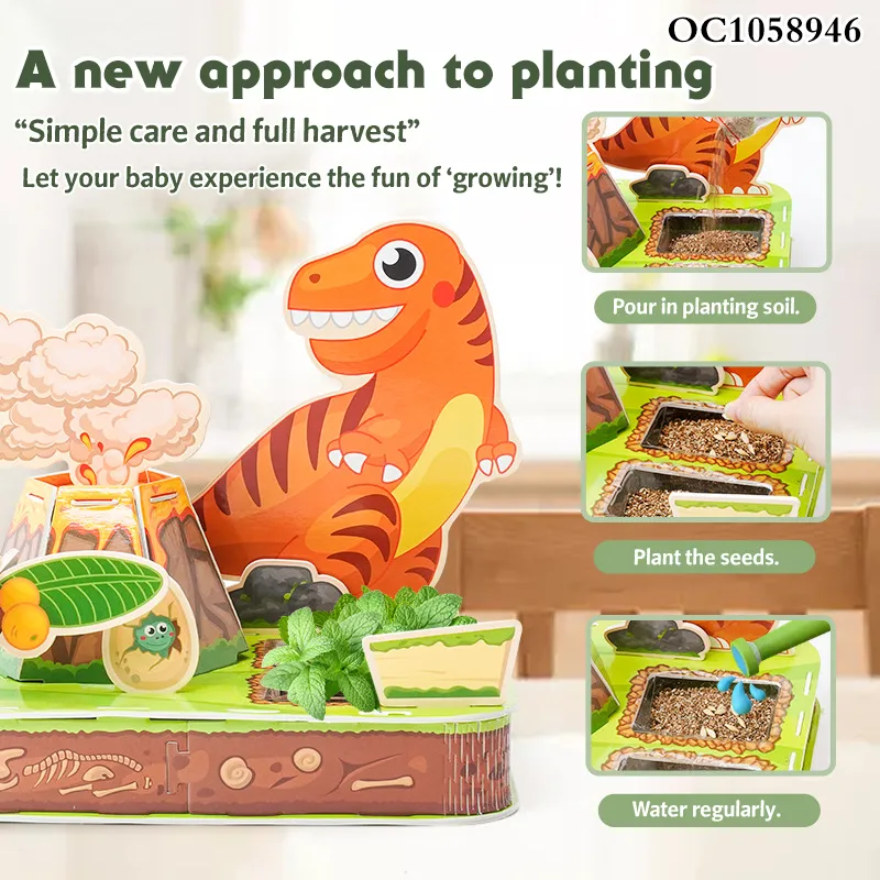 Stem New Montessori Toys Early Educational 3D Animal Custom Dinosaur World Colorful Cartoon Cardboard Jigsaw Puzzle Toy