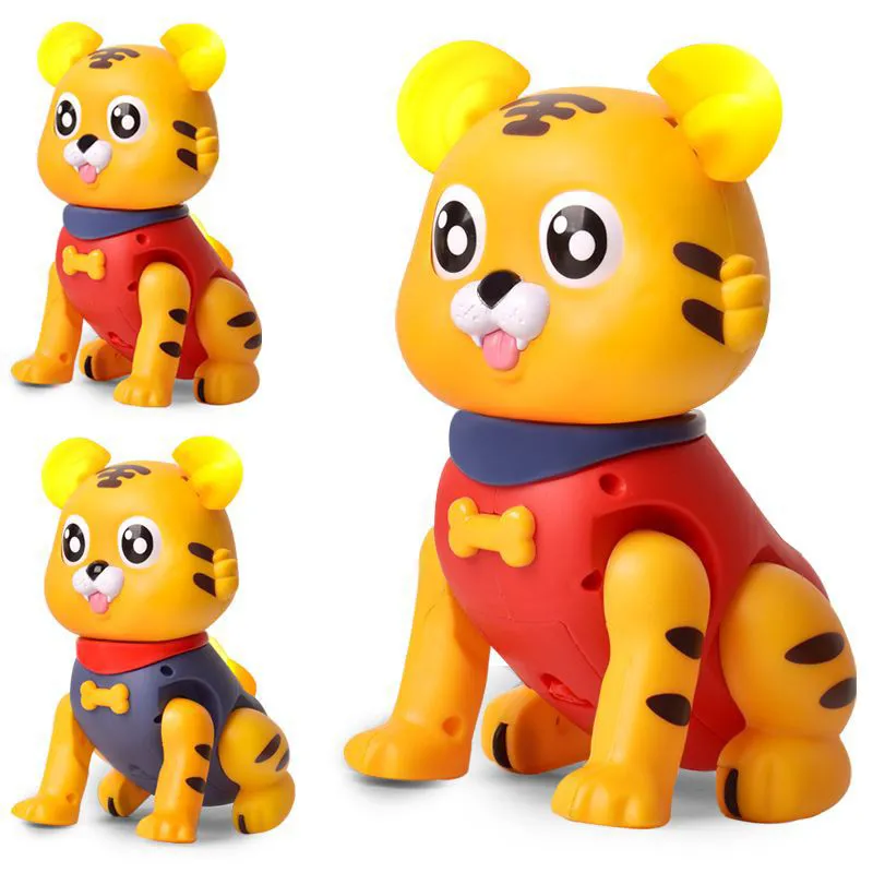 Wholesale Unique Electric Tiger Cartoon Plastic Animal Children Electric Toy with Light and Music