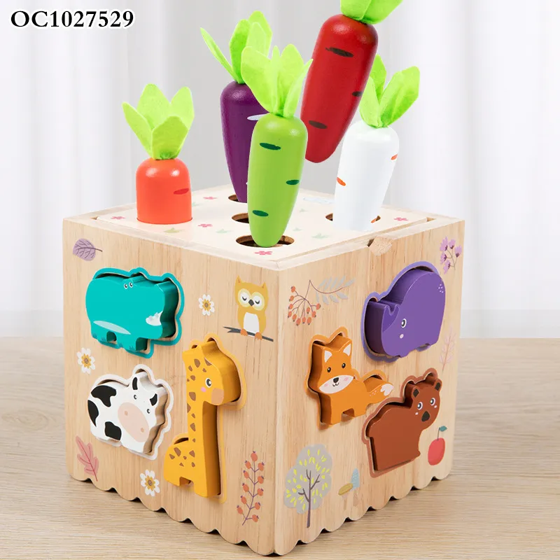 Wholesale Educational 6in1 Wooden Activity Busy Magic Montessori Baby Cartoon Animal Cognitive Learning Toy