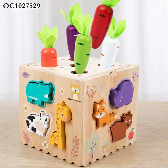 Wholesale Educational 6in1 Wooden Activity Busy Magic Montessori Baby Cartoon Animal Cognitive Learning Toy